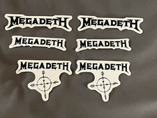 Lot of 6 MEGADETH 3/4" to 3" Band Logo STICKERS Fast FREE SHIP Dave Mustaine