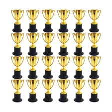 24 Pack Mini Trophies for Kids Awards,Plastic Gold Award Trophy Cups,Golden A...