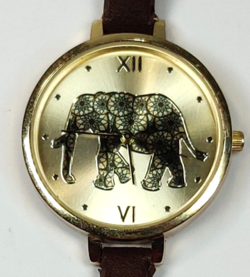 Elephant Watch Elephant Watch: Gold Stainless Steel, Leather Band - Etsy main image 3