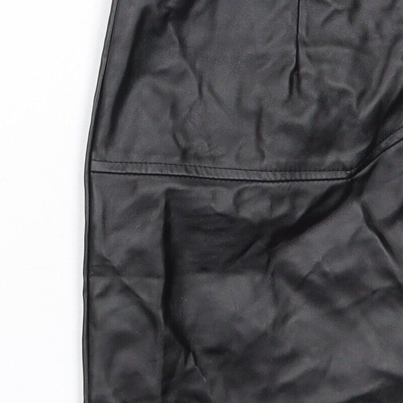 Missguided Womens Black Polyurethane Mini Skirt Size L | eBay