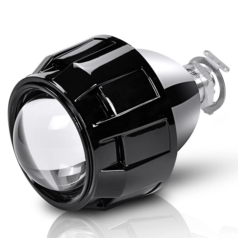 2X 2.5'' Bi-xenon HID Projector Lens Headlight H1 Bulb w/Shroud H4 H7 Retrofit - Image 2 of 4
