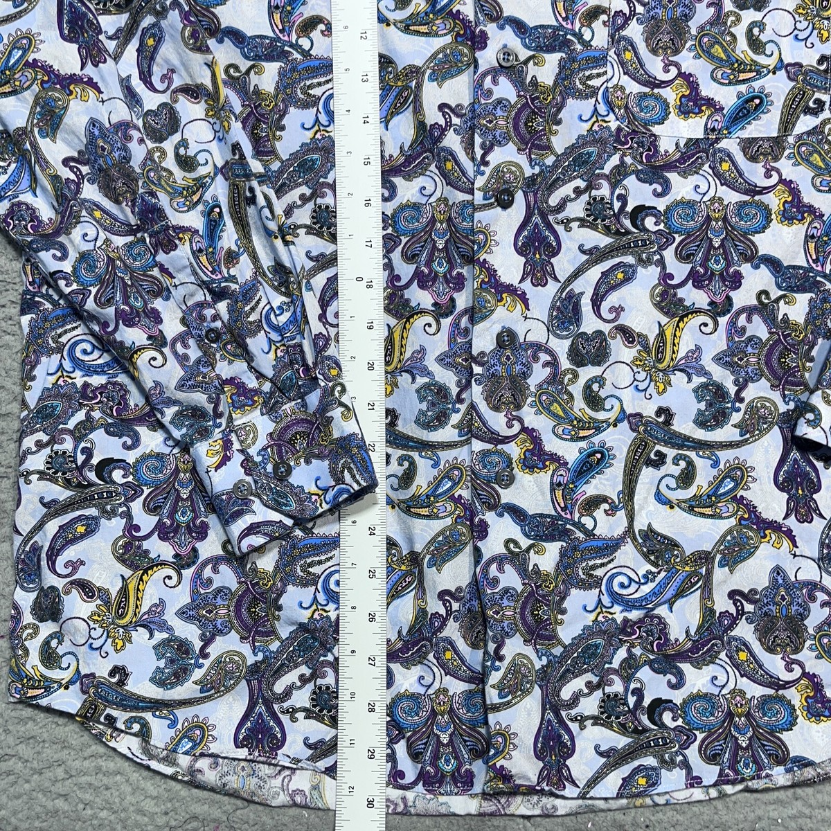 Alan Flusser Shirt Mens Large Button Up Floral Paisley Long Sleeve