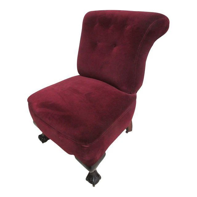 Silla antigua Chippendale Ball Garra Mohair Fireside Lounge Club Sala B Foto 2 de 4
