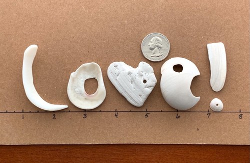 Natural Letter Shaped "Love!“ beach shell word art craft wedding seashells❤️ USA - Picture 9 of 12