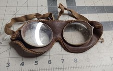 Leather Trim Aviator Motorcycle Goggles Steampunk