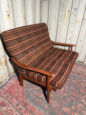 Parker Knoll Style Teak and Wool Sofa 60s/70s Vintage Mid Century  Danish Style 