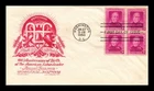 US COVER SAMUEL GOMPERS FDC SCOTT 988 BLOCK OF 4 STAEHLE CACHET CRAFT