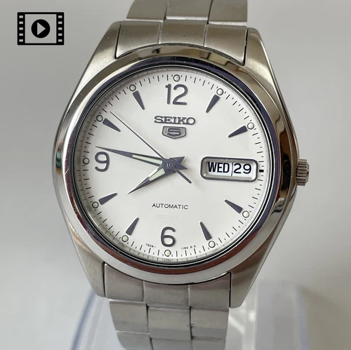 New ListingSeiko 5 7S26-0060 Automatic Mens Watch [US Stock] Vtg 2000 White Day/Date N.Mint