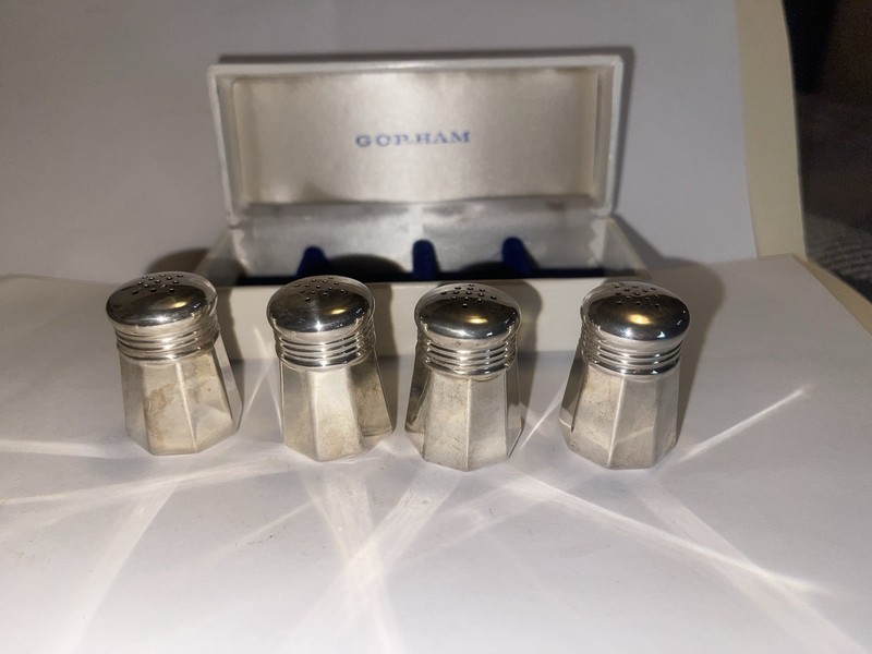 Vintage Gorham Sterling Silver Salt Pepper Shakers With Case