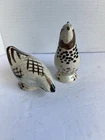 VTG RED WING BOB WHITE POTTERY SET OF  SALT/PEPPER  MADE IN U.S.A.