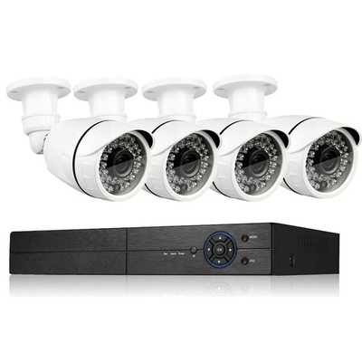 4Ch Home Security Camera System, 1080P DVR & 4pcs HD Weatherproof Cameras, Ni...