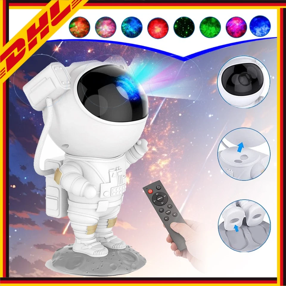 Astronaut Projektor 360° Sternenhimmel Stern Galaxiennebel Nachtlicht Kinder DHL - Bild 4 von 4