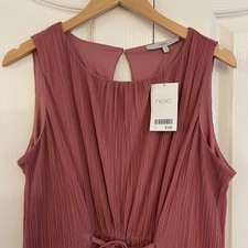 NWT Next Women's Pink Sleeveless Midi Dress Size UK12 Occassion Party