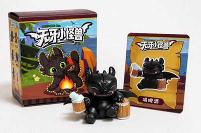 Toothless Kid Dragon Figure Confirmed w Box Card Night Fury Designer Toy