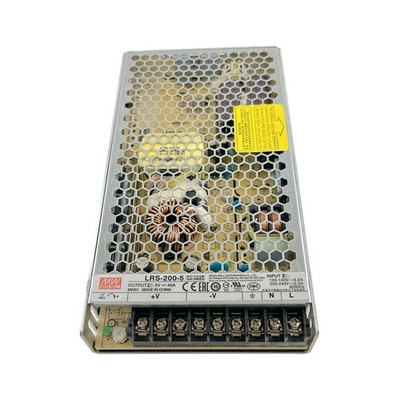 Mean Well LRS-200-5 Enclosed Switching Power Supply | 200W 5V 40A Adjustable ...