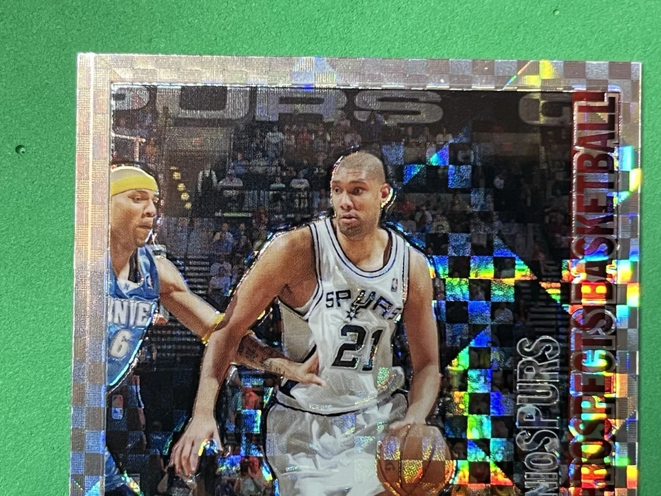 Bowman Draft Picks & Prospects 2005-06 - Tim Duncan #21 Chrome XFractor/150 Salón de la fama Foto 3 de 4