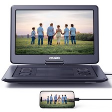 19" Portable DVD Player w/16" Large Screen 1600x900 6 Hours Battery HDMI AV OUT