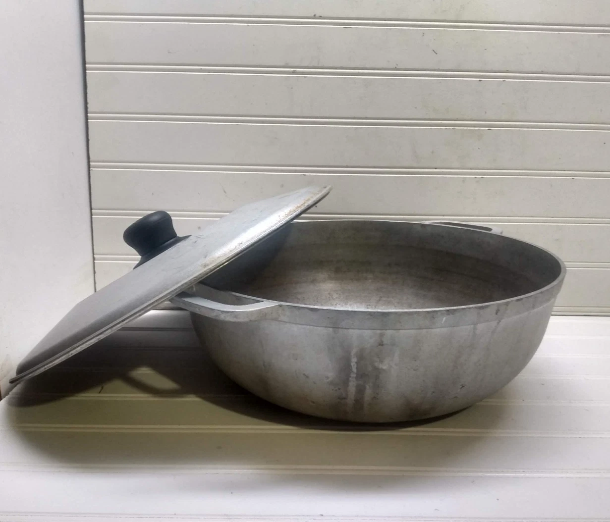 IMUSA 7 Qt Caldero Cast Aluminum 12" Skillet Wok Stockpot Dutch Oven Fry Pan Lid