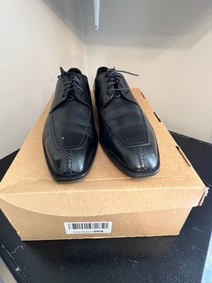 Santoni Basic Men's Shoes Leather Black Size 10 Made In Italy