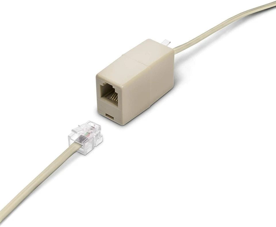 100 FT Feet Modular Phone Line Cord - High Quality 2 Conductor - Ivory - 1 Pack - Image 3 of 4