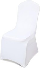 Stretch Folding Chair Covers 100 Pieces, White, Open Box