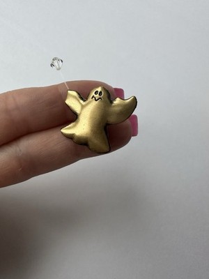 Vintage Ghost Pin 1  Tie Tac Brass Handcrafted made with Swarovski Crystal