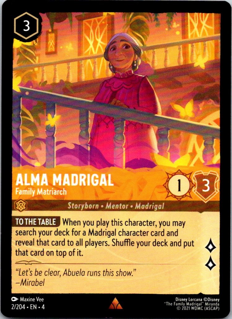 Alma Madrigal - Family Matriarch - 2/204 - Ursula's Return - Lorcana - NM