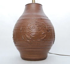 Bob Kinzie Stoneware Table Lamp Affiliated Craftsmen MCM Pottery Earthgender