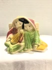 Vintage Shawnee Pottery Planter Asian Couple Mandolin USA 573 MCM "EUC"