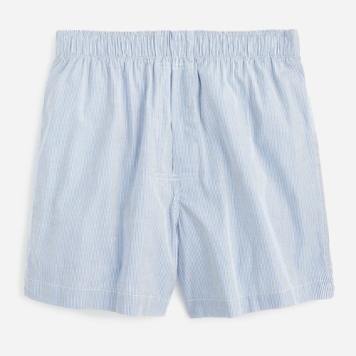 J Crew Boxers Men's LARGE 2 Pair Micro Blue Stripe & Navy Gingham Boxer Shorts - Picture 3 of 3