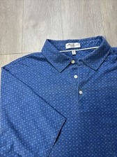 Peter Millar Crown Soft Polo Shirt All Over Print Men  s Size XXL Golf Blue