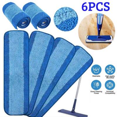 6PCS For Bona Flat Mop Replacement Microfiber Mops Pads Floor Cleaning Washable