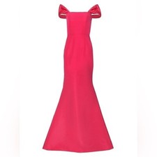 Carolina Herrera Icon Silk Cap-Sleeve Trumpet Gown US:10 Long Pink Dress
