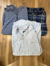 Chaps Men's Regular Fit Button-Down Dress Shirt, Dark Blue, XXL 2XLT Lot Of 3