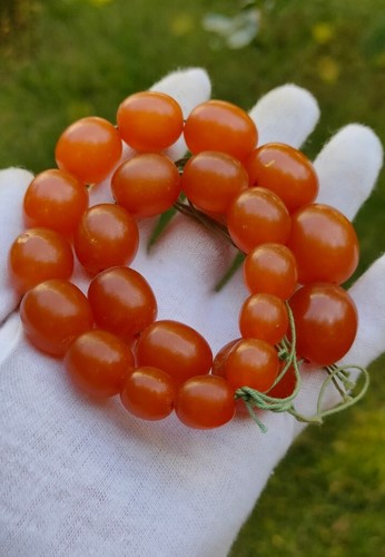 Vintage USSR Original Genuine Natural Baltic Amber Beads Butterscotch 85г