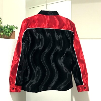 UNUSED SUPREME 18AW Velvet Swirl Work Shirt Long sleeve Red UNUSED SUPREME 18AW Velvet Swirl Work Shirt Long sleeve Red