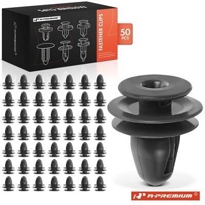 A-Premium 50Pcs 9mm Triple Head Door Trim Panel Retainer for Honda Civic Acura