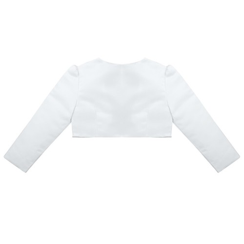 Baby Girls Long Sleeve Satin Bolero Jacket Shrug Communion Church Dress Cover Up - Picture 40 of 125