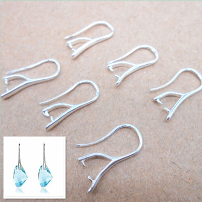 10PCS Jewelry Making Light Silver Findings Smooth Pinch Bail Earring Hook Wire