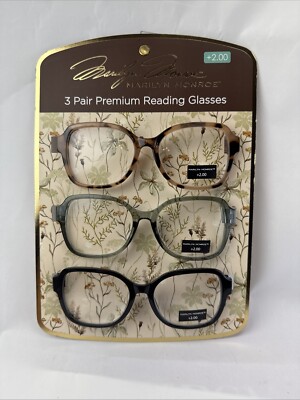 Marilyn Monroe 3-PACK Premium Reading Glasses Readers +2.00 NEW 