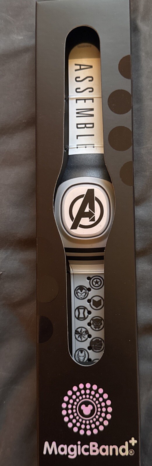 New Disney Marvel Avengers - Assemble Icons Magic Band+ Plus Black white Grey