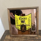 VTG Coors Extra Dry Banquet Beer Mirror Sign Carnival Prize In Cardboard Holder