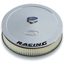 Ford Racing Air Cleaner 13 Round Chrome With Black Ford Racing Logo Ford Racing Air Cleaner 13 Round Chrome With Black Ford Racing Logo