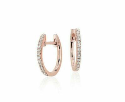 18kt Rotgold Diamant Paar Creolen / Huggies 0,10ct, Durchmesser 11mm