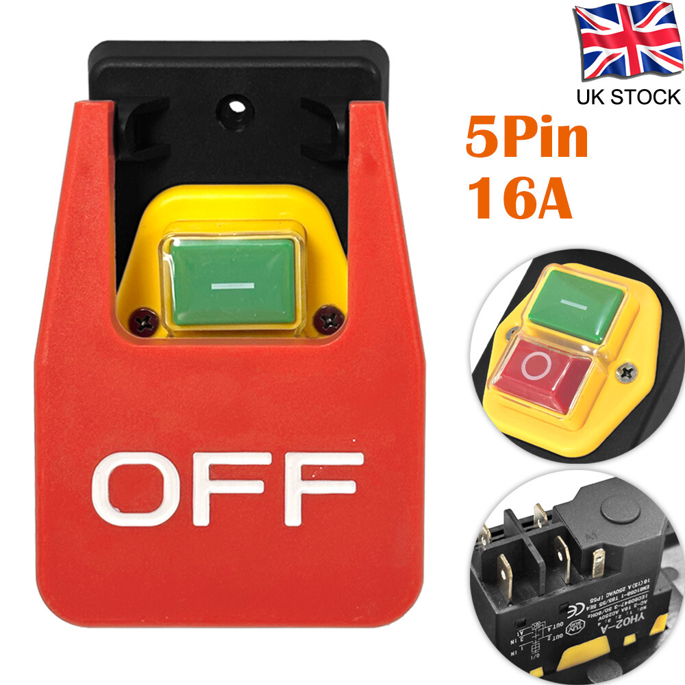 16A Emergency Stop Push Button Switch Electromagnetic Start Switch For Table saw