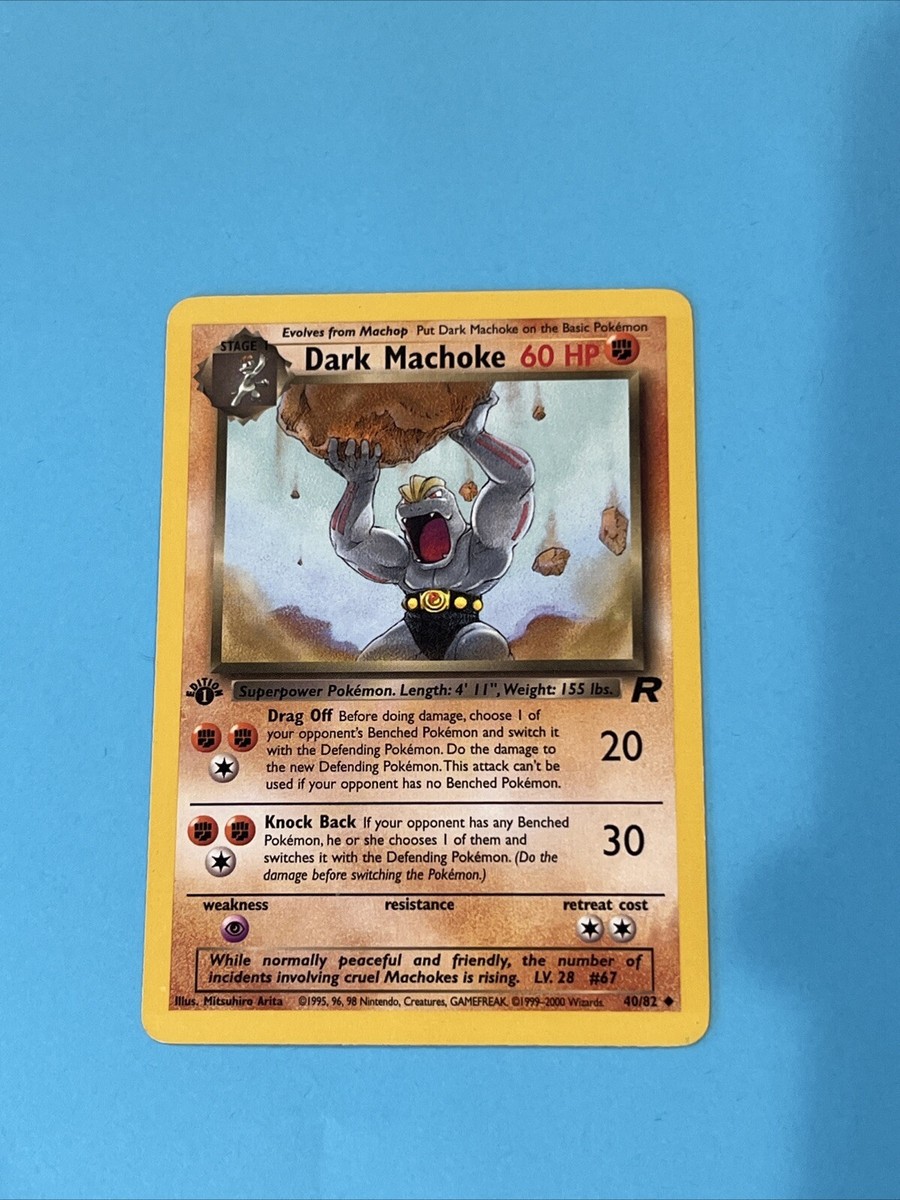 dark machoke pokemon card value POKEMON TCG TEAM ROCKET 1ST EDITION MACHOP + DARK MACHOKE SET