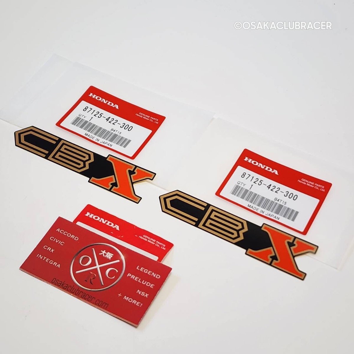 Genuine OEM Honda CBX 1000 Side Cover Decal Sticker Set Of 2 87125