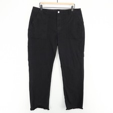 Pilcro Anthropologie Utility Pants Womens 32 Washed Black Fray Hems Stretch