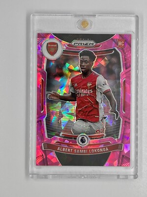 Albert Sambi Lokonga 2021-22 Panini Prizm EPL Pink Cracked Ice Arsenal RC #207