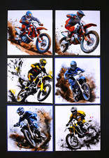 Beautiful DIE CUT CARD TOPPERS Dirt Bike Men Boy Motorcross Racing Cardmaking